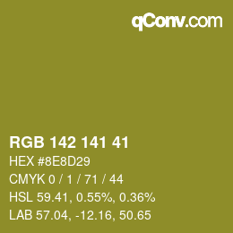 Código de color: RGB 142 141 41 | qconv.com