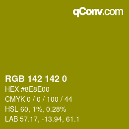 Farbcode: RGB 142 142 0 | qconv.com