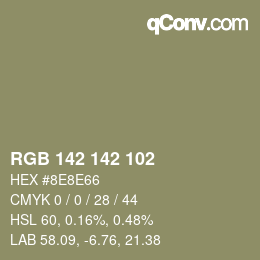 Color code: RGB 142 142 102 | qconv.com