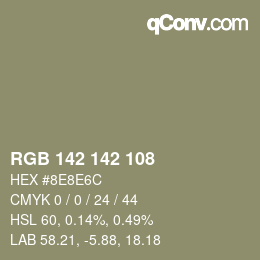 カラーコード: RGB 142 142 108 | qconv.com