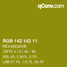 颜色代码: RGB 142 142 11 | qconv.com