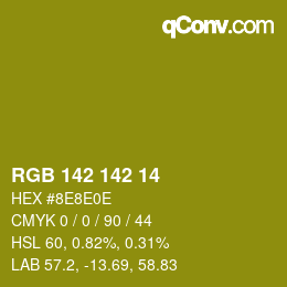 カラーコード: RGB 142 142 14 | qconv.com