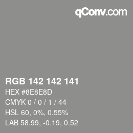 Color code: RGB 142 142 141 | qconv.com