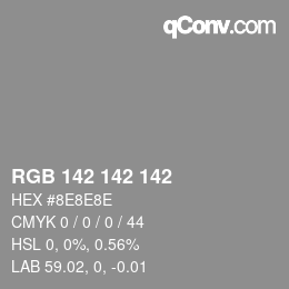 Farbcode: RGB 142 142 142 | qconv.com