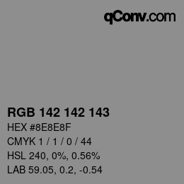 Color code: RGB 142 142 143 | qconv.com