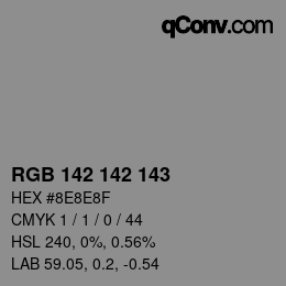 Color code: RGB 142 142 143 | qconv.com