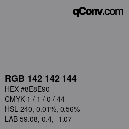 颜色代码: RGB 142 142 144 | qconv.com