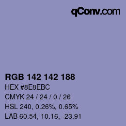 カラーコード: RGB 142 142 188 | qconv.com