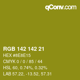 Color code: RGB 142 142 21 | qconv.com