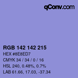 Color code: RGB 142 142 215 | qconv.com