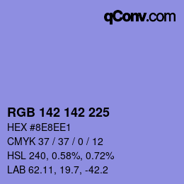 カラーコード: RGB 142 142 225 | qconv.com