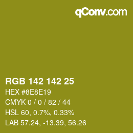 Color code: RGB 142 142 25 | qconv.com