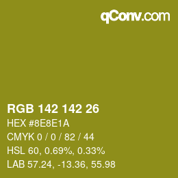 Color code: RGB 142 142 26 | qconv.com