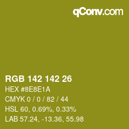 Color code: RGB 142 142 26 | qconv.com
