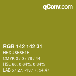 Color code: RGB 142 142 31 | qconv.com