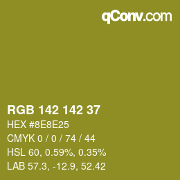 Color code: RGB 142 142 37 | qconv.com