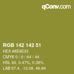 Color code: RGB 142 142 51 | qconv.com