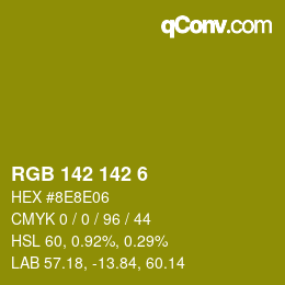 Color code: RGB 142 142 6 | qconv.com