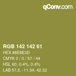 カラーコード: RGB 142 142 61 | qconv.com