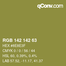 Color code: RGB 142 142 63 | qconv.com