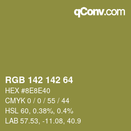 Color code: RGB 142 142 64 | qconv.com