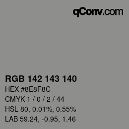 カラーコード: RGB 142 143 140 | qconv.com