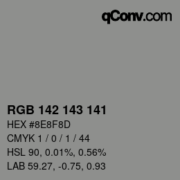 カラーコード: RGB 142 143 141 | qconv.com