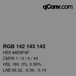 颜色代码: RGB 142 143 143 | qconv.com