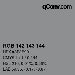 カラーコード: RGB 142 143 144 | qconv.com