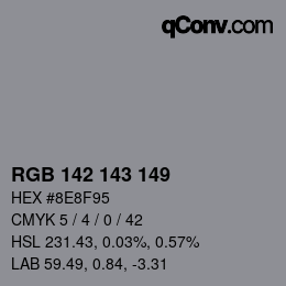 Código de color: RGB 142 143 149 | qconv.com