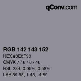 Color code: RGB 142 143 152 | qconv.com