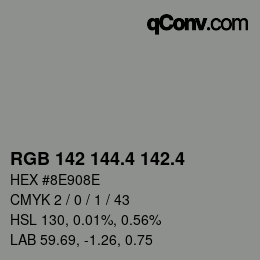 カラーコード: RGB 142 144.4 142.4 | qconv.com