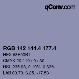 カラーコード: RGB 142 144.4 177.4 | qconv.com