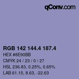 カラーコード: RGB 142 144.4 187.4 | qconv.com