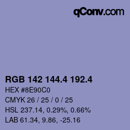 カラーコード: RGB 142 144.4 192.4 | qconv.com