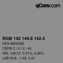 カラーコード: RGB 142 144.8 142.4 | qconv.com