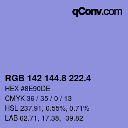 カラーコード: RGB 142 144.8 222.4 | qconv.com