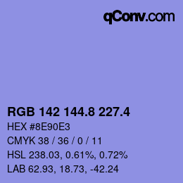 カラーコード: RGB 142 144.8 227.4 | qconv.com