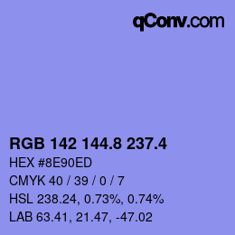 カラーコード: RGB 142 144.8 237.4 | qconv.com
