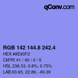カラーコード: RGB 142 144.8 242.4 | qconv.com