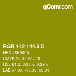 カラーコード: RGB 142 144.8 5 | qconv.com
