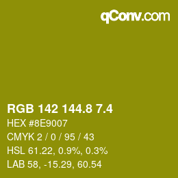 カラーコード: RGB 142 144.8 7.4 | qconv.com