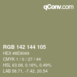 颜色代码: RGB 142 144 105 | qconv.com