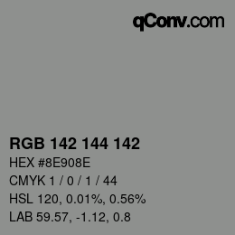 Color code: RGB 142 144 142 | qconv.com