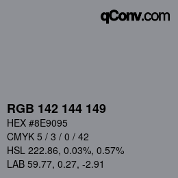Farbcode: RGB 142 144 149 | qconv.com