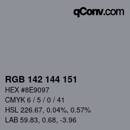颜色代码: RGB 142 144 151 | qconv.com