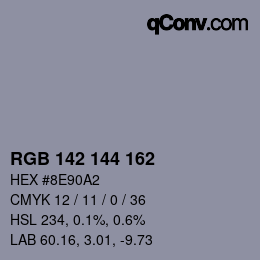 Color code: RGB 142 144 162 | qconv.com
