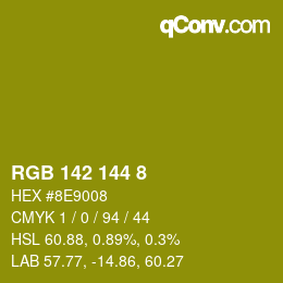 カラーコード: RGB 142 144 8 | qconv.com