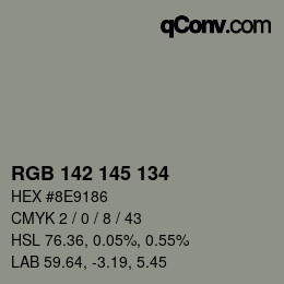 Color code: RGB 142 145 134 | qconv.com