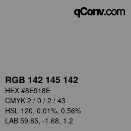 Color code: RGB 142 145 142 | qconv.com